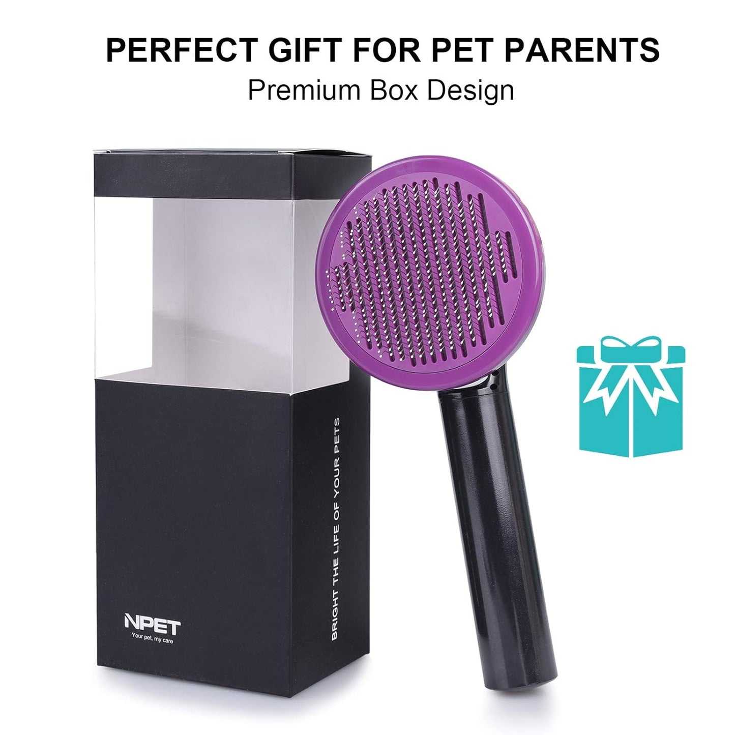 Self-Cleaning Slicker Brush for Dogs and Cats - Effective Grooming Tool for Removing Loose Undercoat, Mats, and Tangled Hair