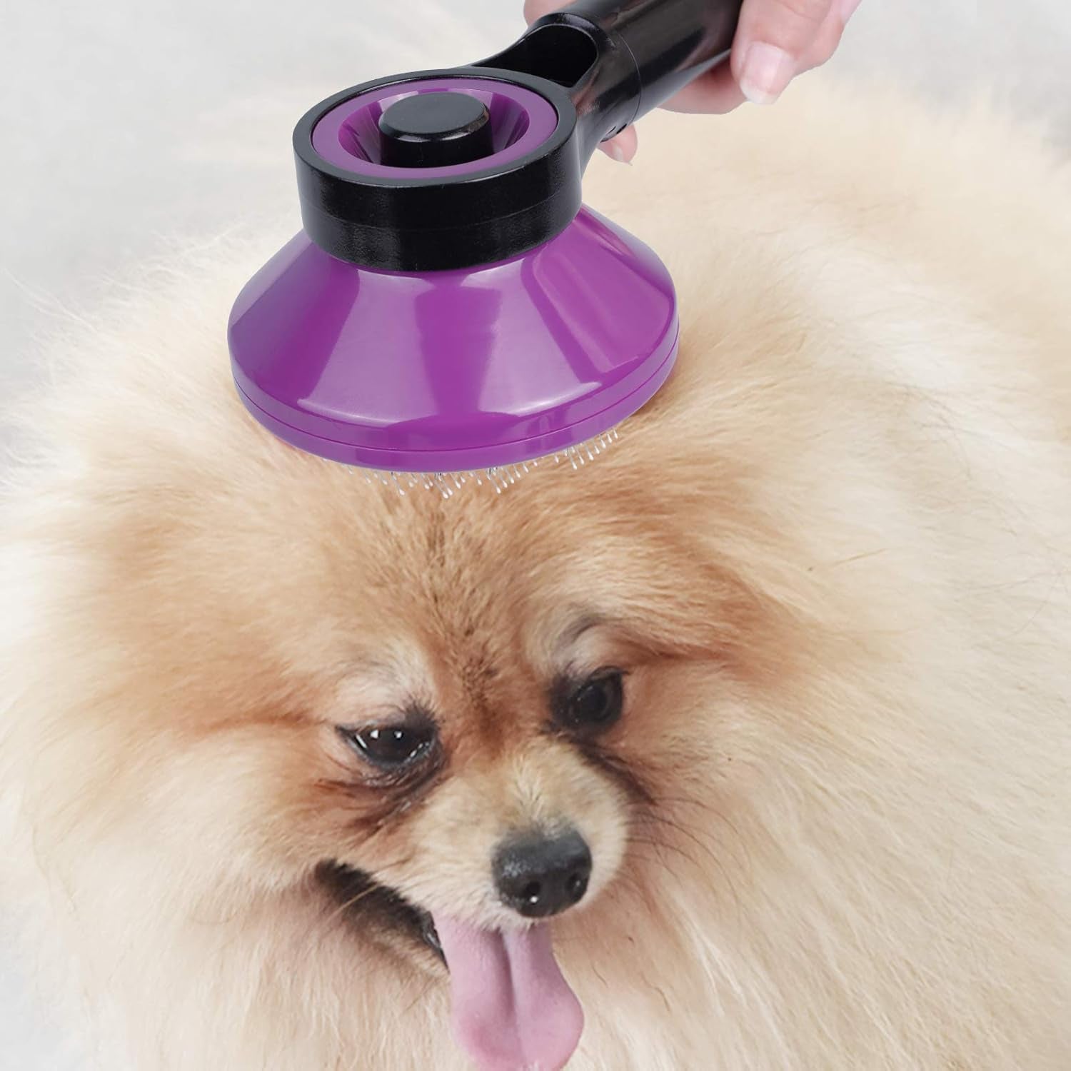 Self-Cleaning Slicker Brush for Dogs and Cats - Effective Grooming Tool for Removing Loose Undercoat, Mats, and Tangled Hair